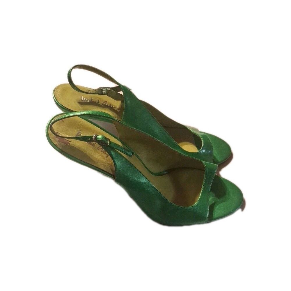 Michael Antonio Green/Silver Slingback Heels Size 9